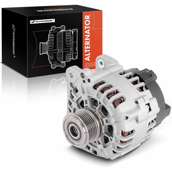 A-Premium Alternator Compatible with Volkswagen Jetta 2002-2003, Golf 2002-2006, Beetle 2002-2005, R32 2004, TT Quattro 2002-2006, TT 2002-2006, 1.8L 2.0L 3.2L, 12V 120A 6-Groove Clutch Pulley CW