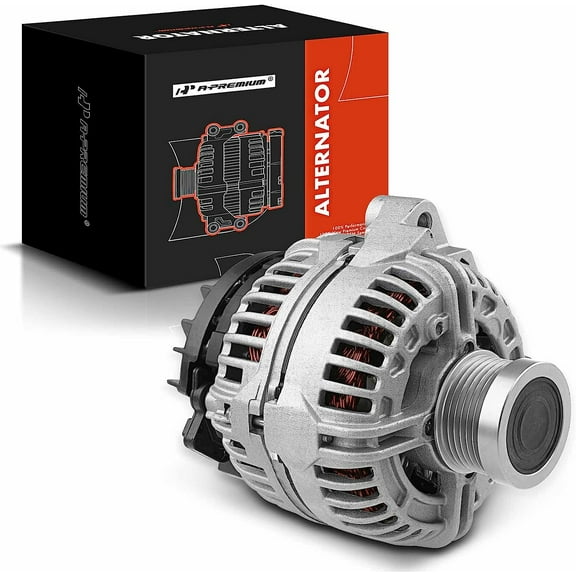 A-Premium Alternator Compatible with Volvo C70 00-04, S60 01-04/01, S70 99-00, V70 99-04, 2.3L 2.4L, 120Amp 12V Clockwise 6-Groove Pulley, Replace# 9459092, 9459077, 8602276, 8601841-3