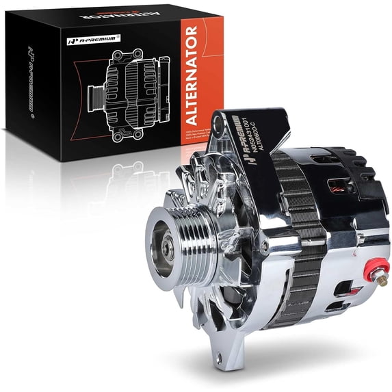 A-Premium Alternator Compatible with GM CS130 Style 1985-1993, 2.5L 2.8L 3.0L 5.0L 5.7L 6.2L 6.5L 7.4L, 12V 160A 6-Groove