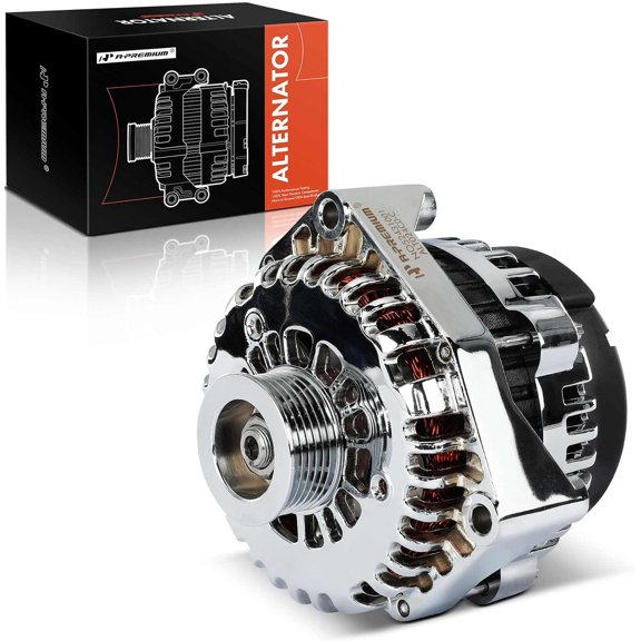 A-Premium Alternator Compatible with GM LS Truck AD244 Style 1999-2006, 4.3L 4.8L 5.0L 5.3L 5.7L 6.0L 6.5L 6.6L 8.1L, 12V 220A 6-Groove Pulley
