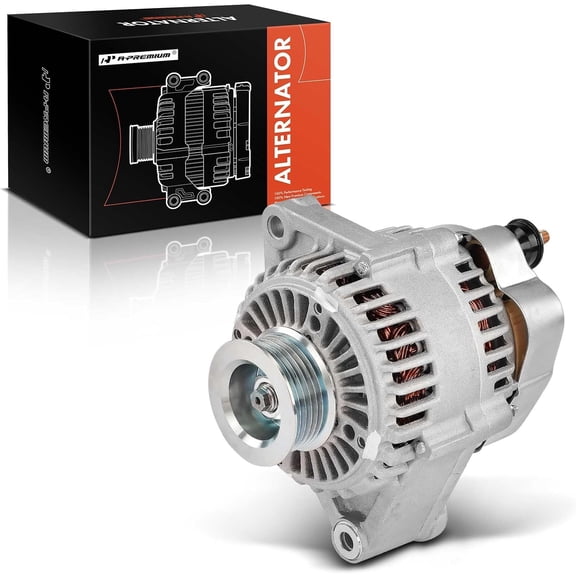 A-Premium Alternator Compatible with Honda S2000 2000-2009, 12V 105A 6-Groove Pulley Clockwise, Replace# 31100PCXJ01, 31100PCXJ01RM