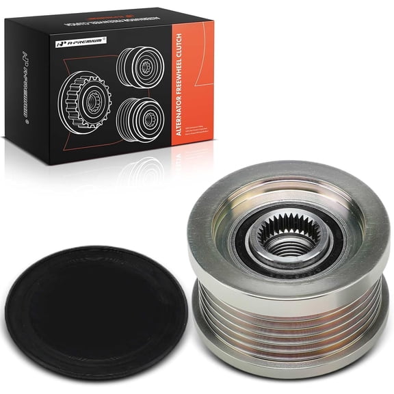 A-Premium Alternator Freewheel Clutch Pulley Compatible with Ford Edge 2012 2013 2014 2.0L, 6 Grooves Counterclockwise