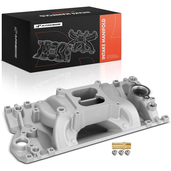 A-Premium Aluminum Dual Plane Intake Manifold Compatible with Chevy Vortec SBC V8 283 307 350 327, GMC, Chevy, Cadillac Vehicles -96-02 - C/K Class, Yukon, Express & More full-size, 1500-6500 RPM