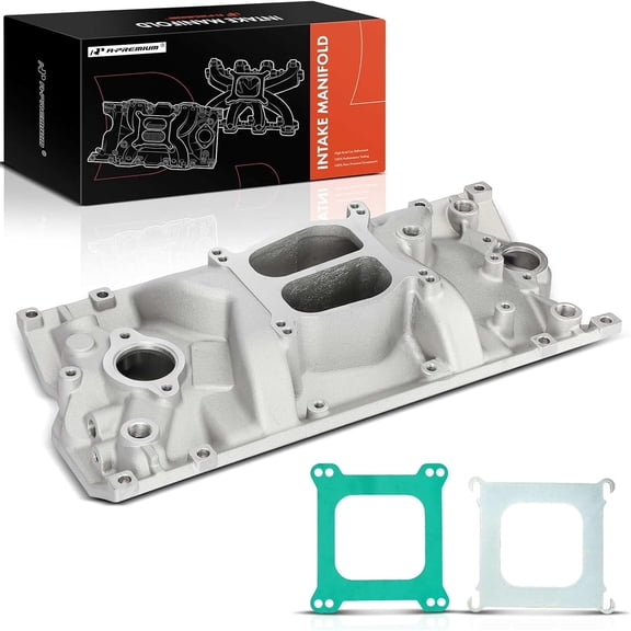 A-Premium Aluminum Engine Dual Plane Intake Manifold Compatible with Chevy Small Block SBC Vortec - 1996-2002 - 8Cyl 5.0L 305 & 5.7L 350, 5500 RPM, 4.25in Height, W/Gasket