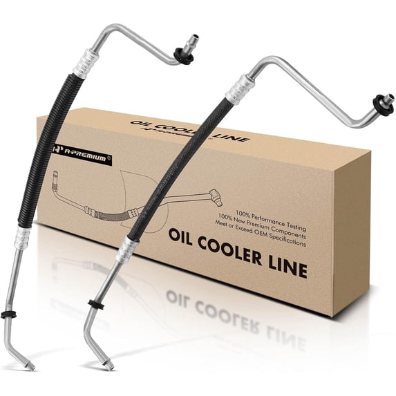 A-Premium Automatic Transmission Oil Cooler Line Hose Assembly Compatible with Dodge Grand Caravan Chrysler Town & Country 2008-2010 Voyager V6 3.3L