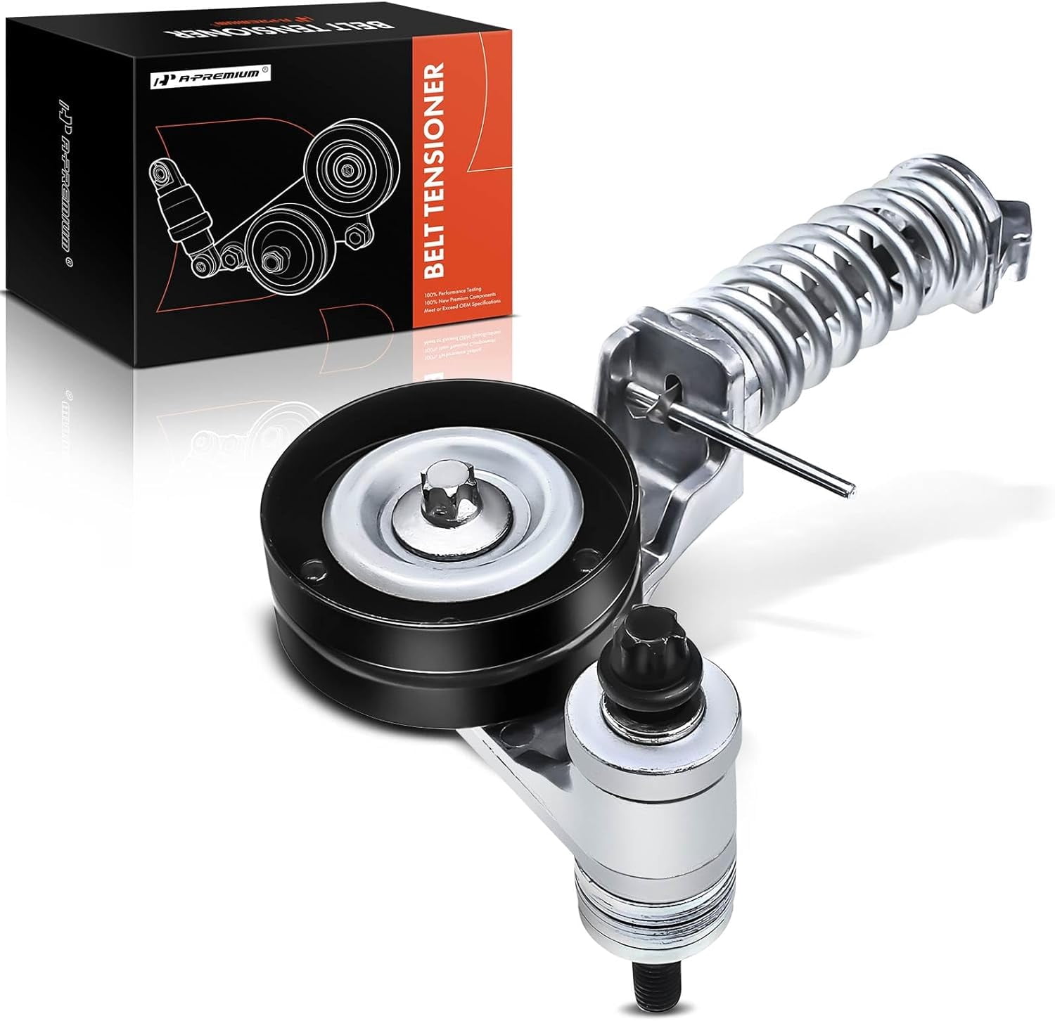 A-Premium Belt Tensioner Assembly with Pulley Compatible with Buick Encore Chevrolet Trax 2013-2020 Sonic 2012-2019 Cruze 2011-2016 1.4L