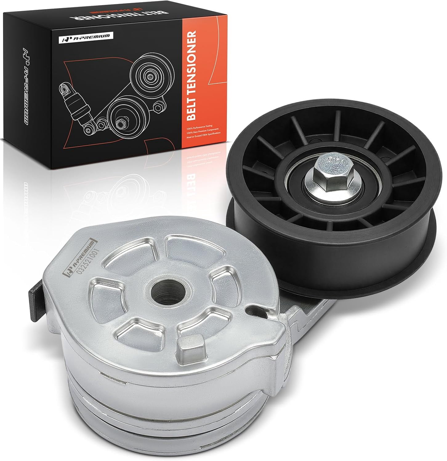 A-Premium Belt Tensioner Assembly with Pulley Compatible with Chevrolet Corvette 1988-1991