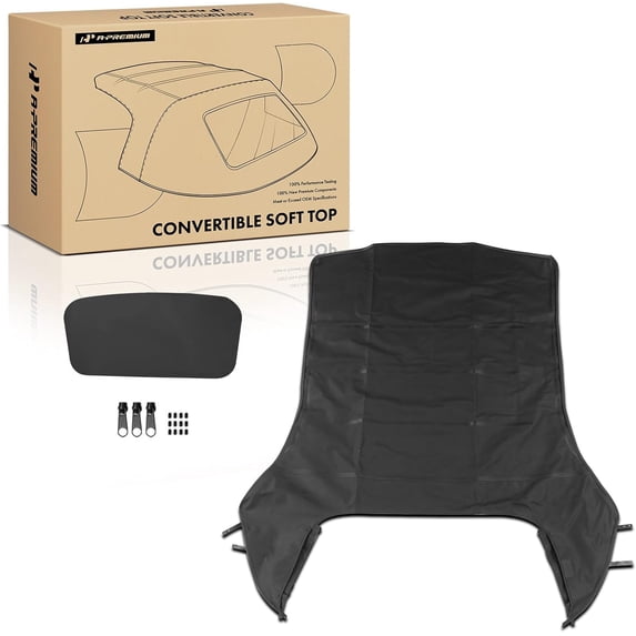 A-Premium Black Convertible Soft Top Compatible with Mercedes-Benz CLK320 2004-2005, CLK350 2006-2009, CLK500 2004-2006, CLK55 AMG 2004-2005, CLK550 2007-2009, Replace# MBZ1077