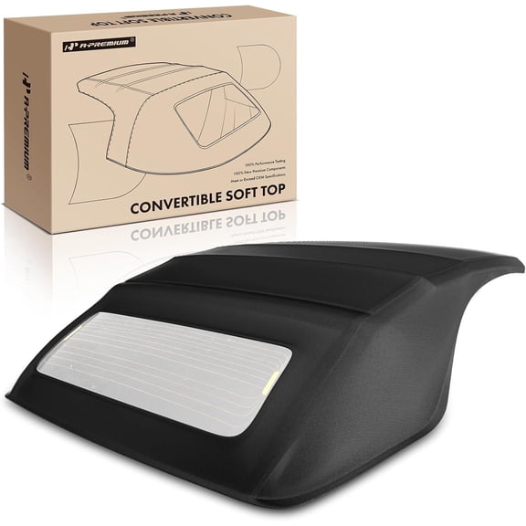 A-Premium Black Convertible Soft Top Compatible with Ford Mustang 2005-2014, Convertible, with Glass Window