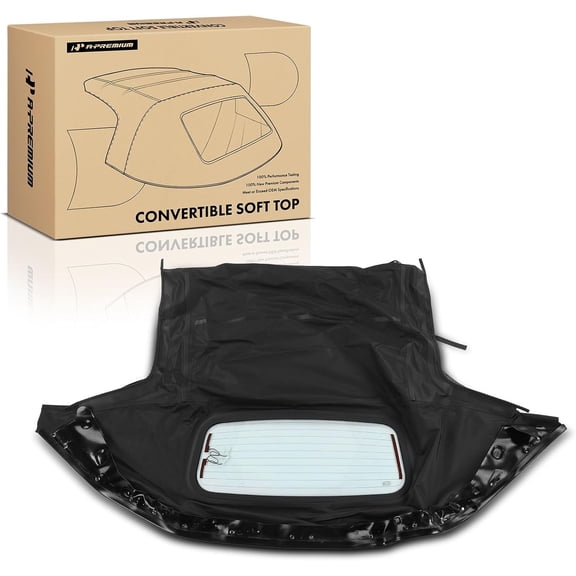 A-Premium Black Convertible Soft Top, Compatible with Mazda | for Miata 1990-1997, Miata 1999-2005, Convertible, with Glass Window