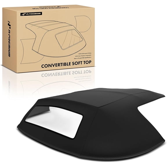 A-Premium Black Convertible Soft Top with Plastic Window Compatible with Chevrolet Corvette 1986 1987 1988 1989 1990 1991 1992 1993 Convertible Hatchback COR86989