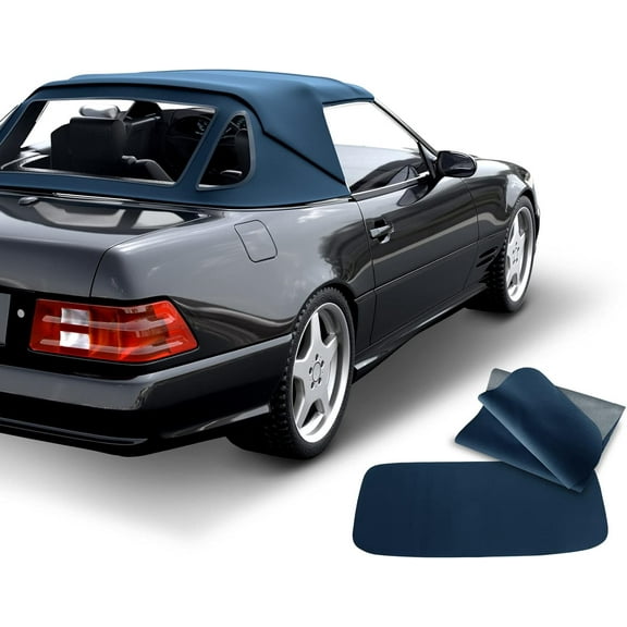 A-Premium Blue Convertible Soft Top Compatible with Mercedes-Benz R129 Series 300SL, 500SL 1990-1993, 600SL 1993, SL320 1994-1997, SL500, SL600 1996-2002, Convertible, with Plastic Window