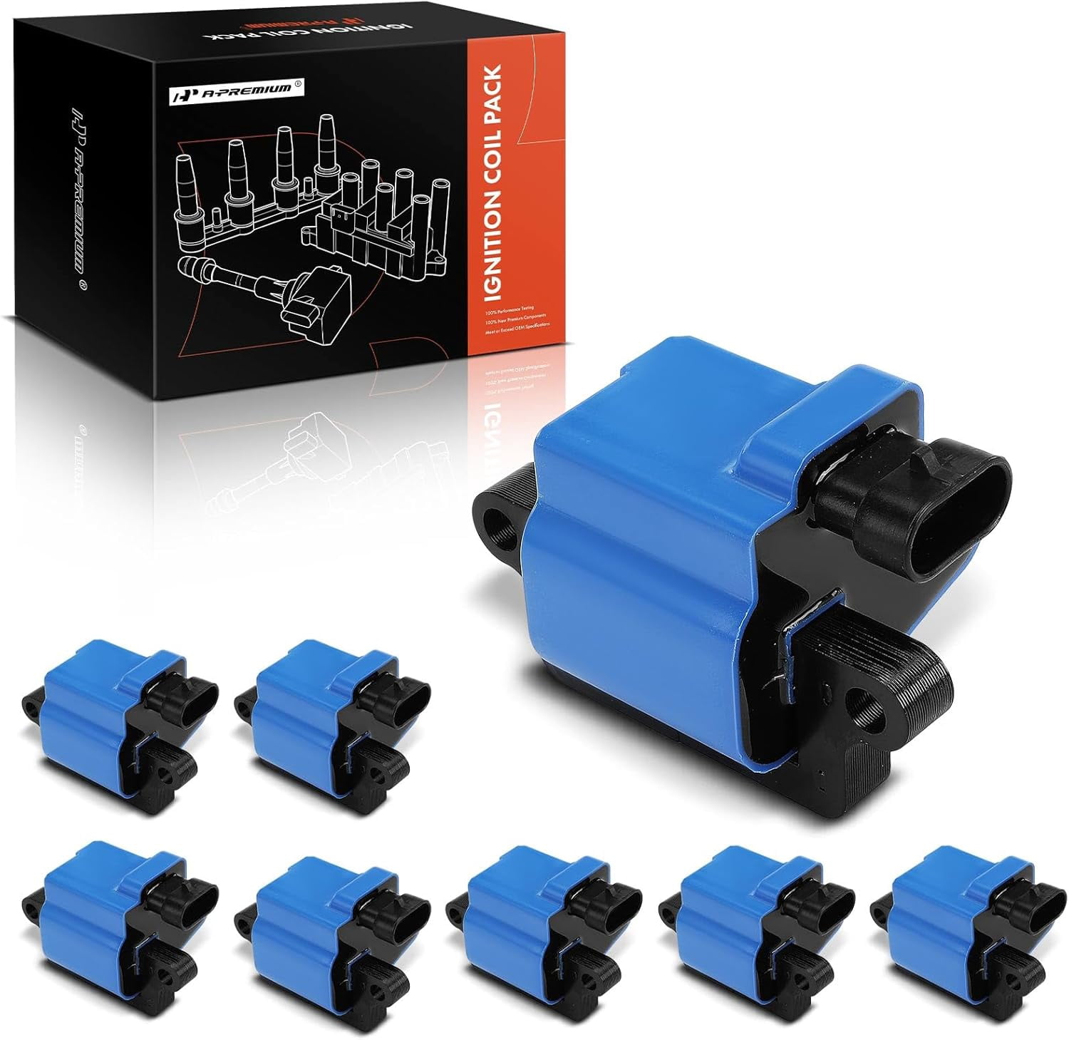 A-Premium (Blue) Engine Ignition Coil Pack Compatible with Chevy ...