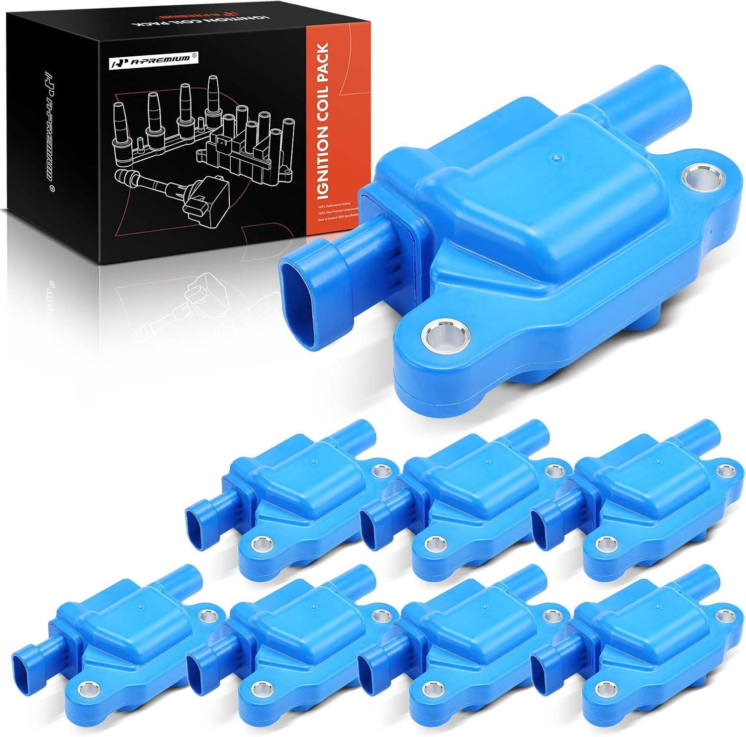 A-Premium (Blue) Engine Ignition Coil Pack Compatible with Chevy ...