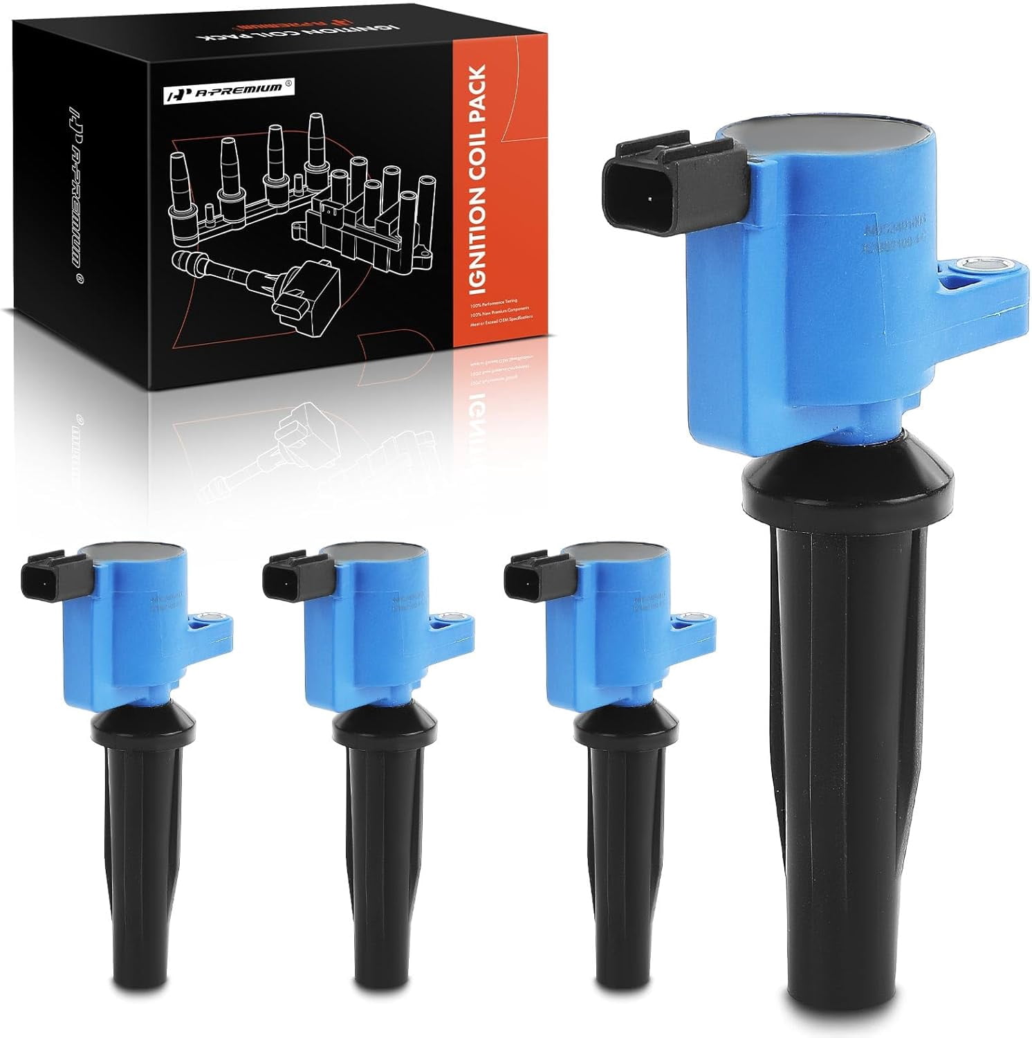 A-Premium (Blue) Engine Ignition Coil Pack Compatible with Ford Escape ...