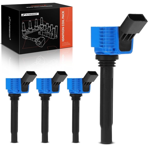 A-Premium Blue Set of 4 Ignition Coil Pack | Compatible with Volkswagen Jetta, Passat, Golf, Tiguan, Beetle, Atlas & Audi A4, Q5, Q7, A6, A3, Q3, A5 A8 TT Quattro