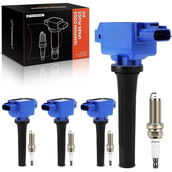 A-Premium (Blue) Set of 8 Ignition Coil Pack and Iridium Spark Plugs Compatible with Mazda CX-5 2013-2018/2022, 3 2012-2022, 3 Sport 2014/2016-2018, 6 2014-2017, MX-5 Miata, CX-3, CX-30, CX-50