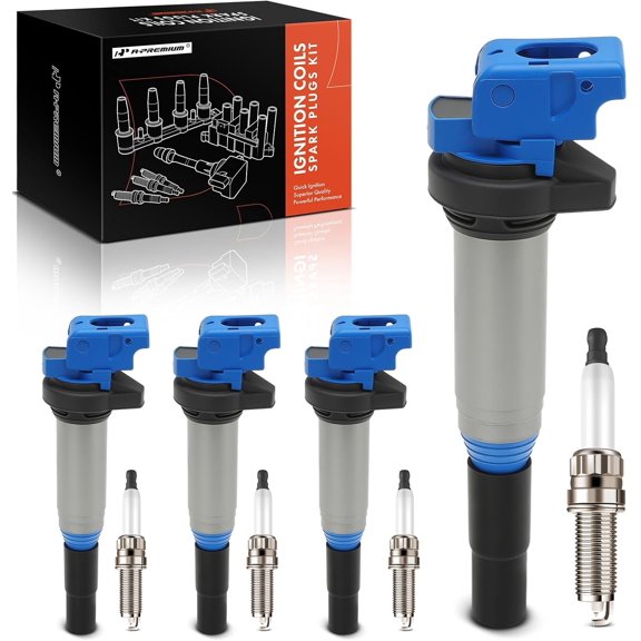A-Premium (Blue) Set of 8 Ignition Coil Pack and Iridium Spark Plugs Compatible with Mini Cooper 2007 2008 2009 2010 2011 2012 2013, 1.6L