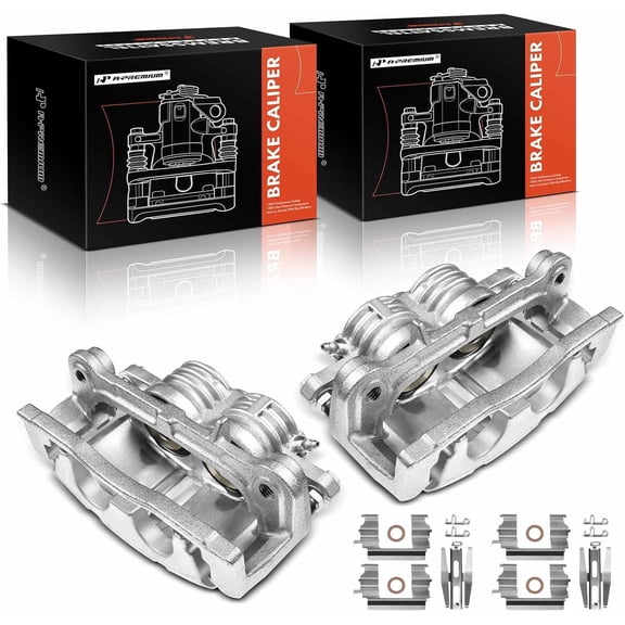 A-Premium Disc Brake Caliper Assembly with Bracket Compatible with Select Buick, Chevrolet, GMC, Isuzu & Saab Models - Rainier, SSR, Trailblazer, Envoy XL XUV, Ascender, 9-7x - Front Side