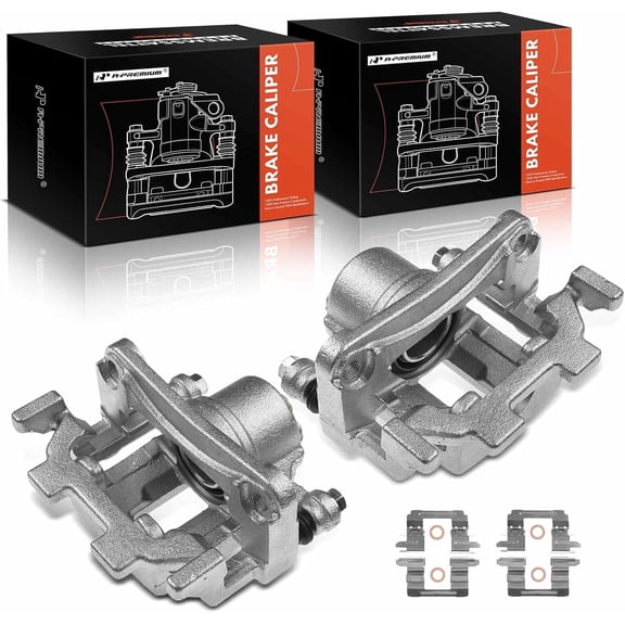 A-Premium Brake Caliper Assembly with Bracket Compatible with Infiniti EX35 2008-2012 FX35 2009-2012 FX37 2013 QX50 QX70 2014-2017 Rear Left and Right 2-PC Set