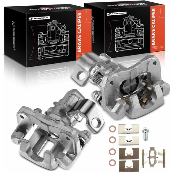 A-Premium Rear Driver and Passenger Side Disc Brake Caliper Assembly with Bracket Compatible with Honda and Acura Models - Civic 2006-2015, CSX 2006-2011, ILX 2013-2018