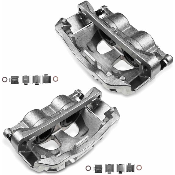 A-Premium Brake Caliper Assembly with Bracket Compatible with Ford E-150 250 2008-2014 Econoline 2010-2014 Front Side 2-PC Set