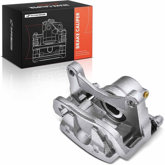 A-Premium Disc Brake Caliper Assembly with Bracket Compatible with Jeep and Chrysler Models - Cherokee 2014-2018, 200 2015-2016, Single Piston Caliper - Front Left Driver Side