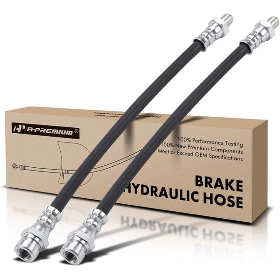 A-Premium Brake Hydraulic Hose Compatible with Dodge, Chrysler, Eagle, Mitsubishi and Plymouth Models - 2000 GTX, Avenger, Colt, Stealth, Stratus, Sebring, Summit, Talon, Eclipse, Pack of 2