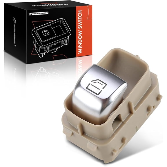 A-Premium Power Window Switch Compatible with Mercedes-Benz E300 2016-2018, GLC300 2016-2018, S400 2015, S500 2015-2018, S600 2015-2017, Front Right Passenger Side, Beige Color, Replace# 2229051904