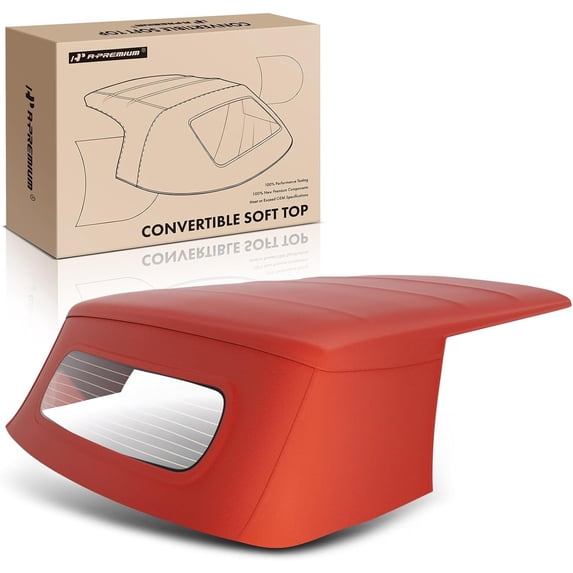 A-Premium Burgundy Convertible Soft Top Compatible with Mini Cooper 2003 2004 2005 2006 2007 2008