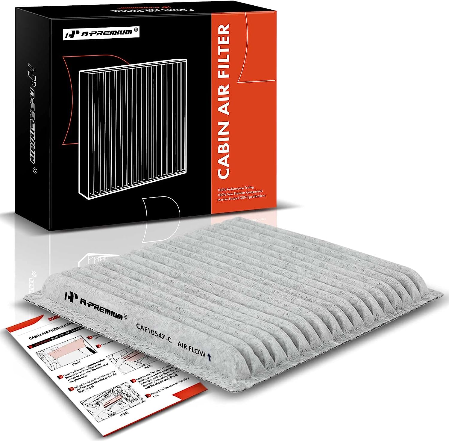 APremium Cabin Air Filter with Activated Carbon Compatible with Ford