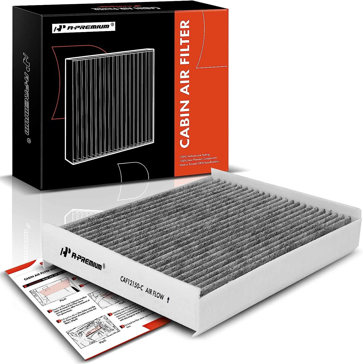 APremium Cabin Air Filter with Activated Carbon Compatible with Ford