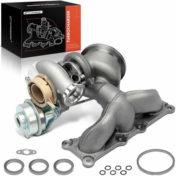 A-Premium Complete Turbo Turbocharger Kit, with Wastegate Actuator & Gasket, Compatible with BMW 740i 2010-2015, 740Li 2011-2015, 740Li xDrive, 2013-2015, X6 2008-2016, 3.0L, Replace# 49131-07239