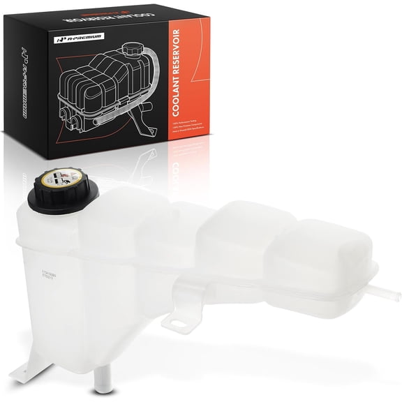 A-Premium Coolant Expansion Tank with Cap Replacement for Ford Excursion F-250 F-350 F450 F-550 Super Duty 1999-2004 Front