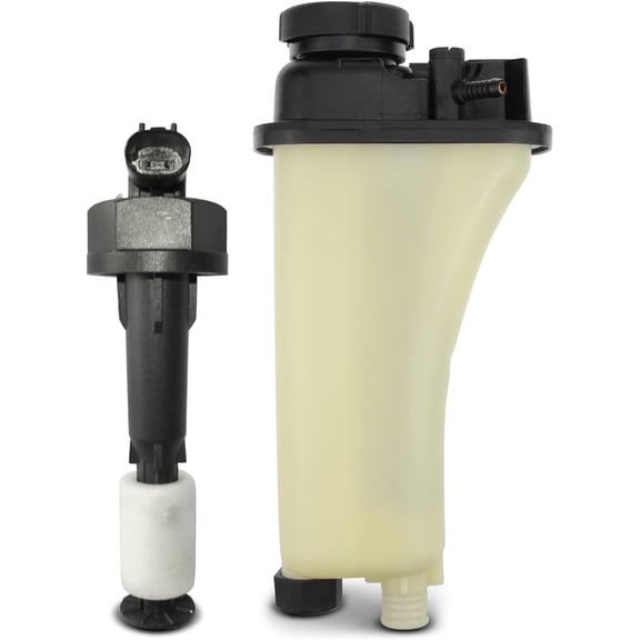 A-Premium Engine Coolant Overflow Recovery Reservoir Tank [with Cap & Sensor] Compatible with BMW [E36] 320i, 323i, 323is, 325i, 325is, 328i, 328is, 528i, M3, Z3, E39, Replace# 17111723520 - Front