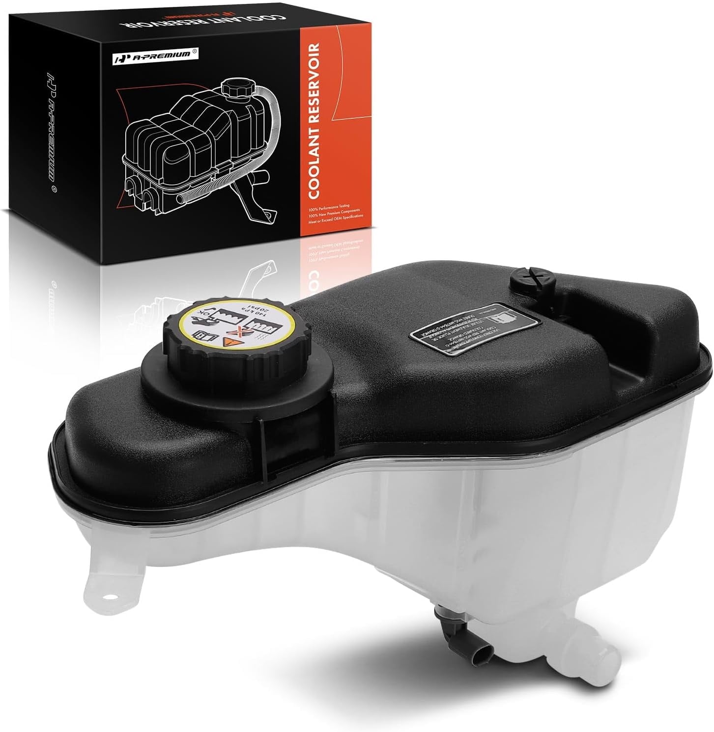 A-Premium Coolant Expansion Tank with Sensor and Cap Replacement for Jaguar S-Type 2000-2008 XJ8 XF XFR Vanden Plas Super V8