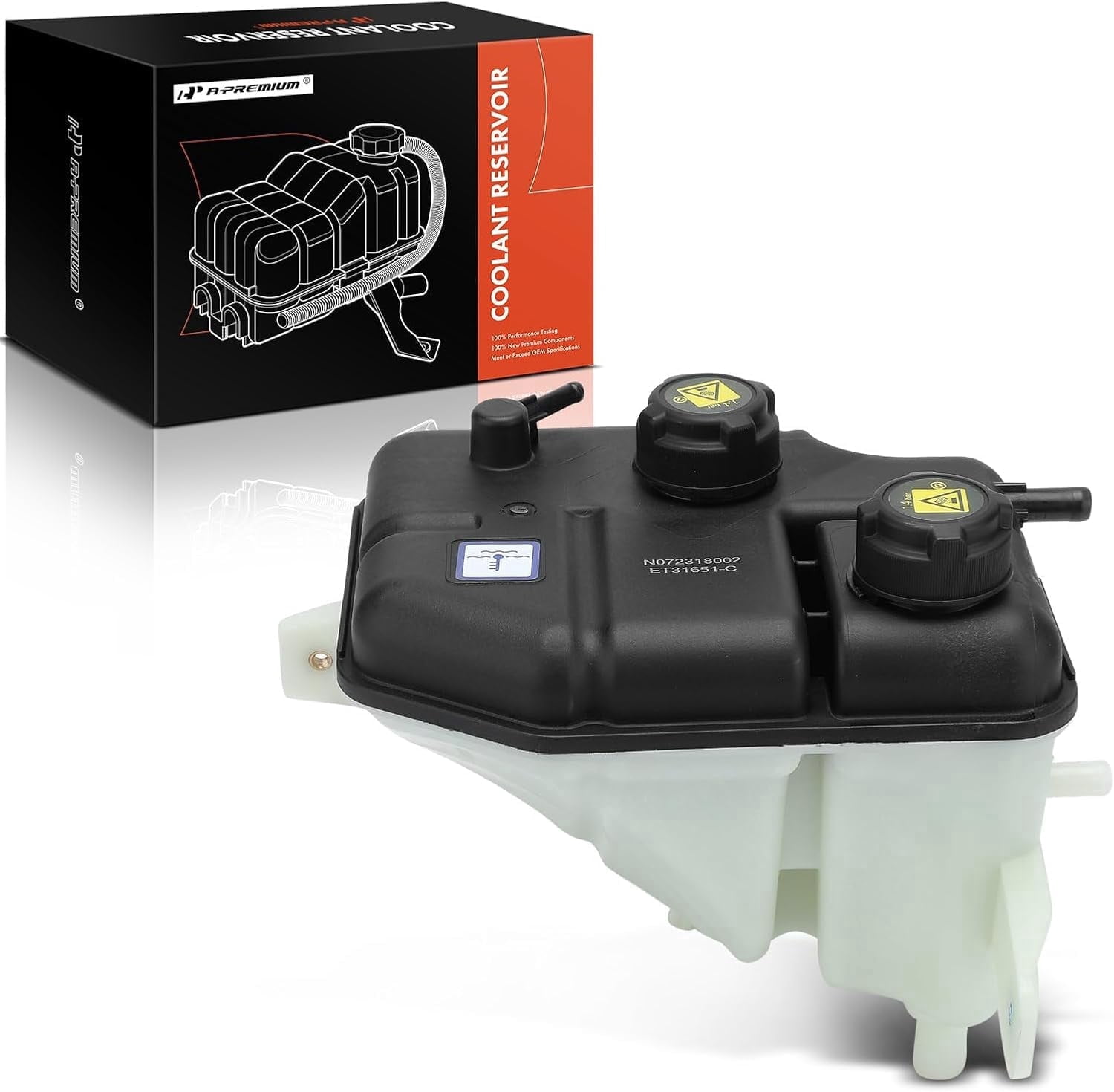 A-Premium Coolant Overflow Recovery Expansion Tank with Cap Compatible with Maserati Ghibli 2014-2018, Levante 2017-2019, Quattroporte 2013-2018, Replace# 670031651