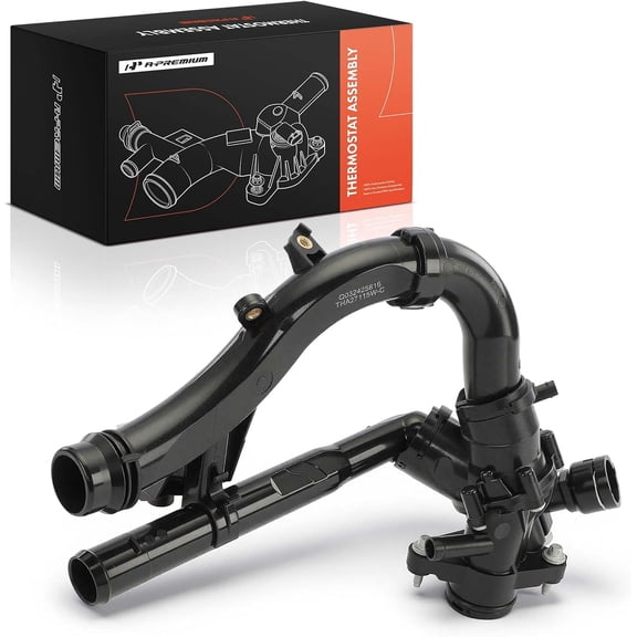A-Premium Engine Coolant Thermostat Housing Assembly | Compatible with Mercedes-Benz W205 Seirese C300 2015-2018, C350e 2016-2018, E300 2017-2019, GLC300, SLC300, SLK300 2016, 2.0L