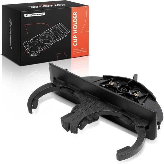 A-Premium Cup Holder Compatible with BMW E34 Series 540i 1995, E39 Series 525i 2001-2003, 528i 1997-2000, 530i 2001-2003, 540i 1997-2003, M5 2000-2003, Rear, Black