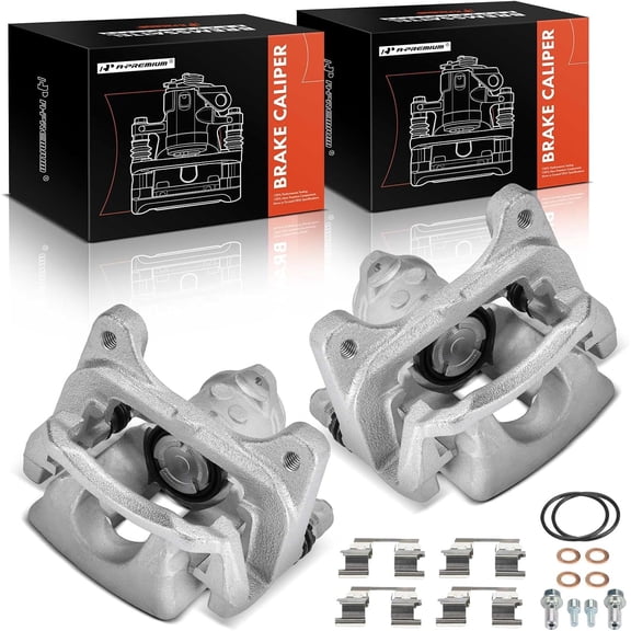 A-Premium Disc Brake Caliper Assembly with Bracket Compatible with Chevrolet Volt 2016-2019, Bolt EV 2017-2019 - Rear Driver and Passenger Side, 2-PC Set