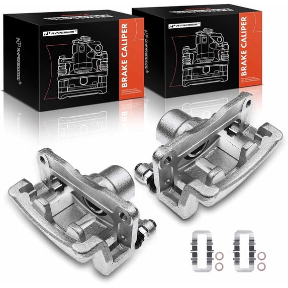 A-Premium Disc Brake Caliper Assembly with Bracket Compatible with Chevy Captiva Sport Equinox GMC Terrain Pontiac Torrent Saturn Vue Rear Side 2-PC Set