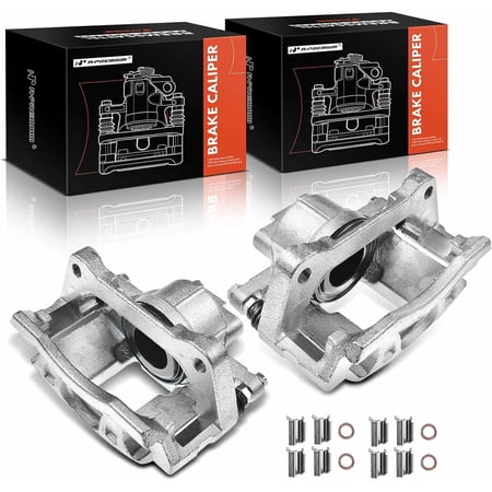A-Premium Disc Brake Caliper Assembly with Bracket Compatible with Chrysler Town & Country Dodge Grand Caravan Jeep Liberty Wrangler 07-12 Front Side 2-PC Set