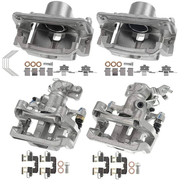 A-Premium Disc Brake Caliper Assembly with Bracket Compatible with Ford Fusion 2006-2012 Mazda 6 2006-2013 Lincoln MKZ 2007-2012 Front and Rear 4-PC Set