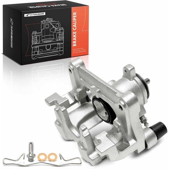 A-Premium Disc Brake Caliper Assembly with Bracket Compatible with Ford & Lincoln Vehicles - Escape 2020-2021, Bronco Sport 2021-2023, Mustang Mach-E 2021-2023, Corsair 2020-2024 - Rear Driver Side