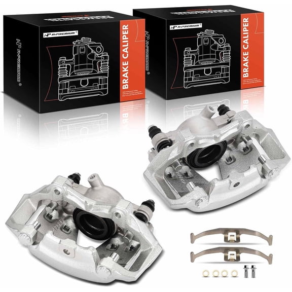 A-Premium Disc Brake Caliper Assembly with Bracket Compatible with Mercedes-Benz C350 2009-2014, E250 2014-2016, E350, E400, SLC300/SLK300 - Front Driver and Passenger, 2-PC Set