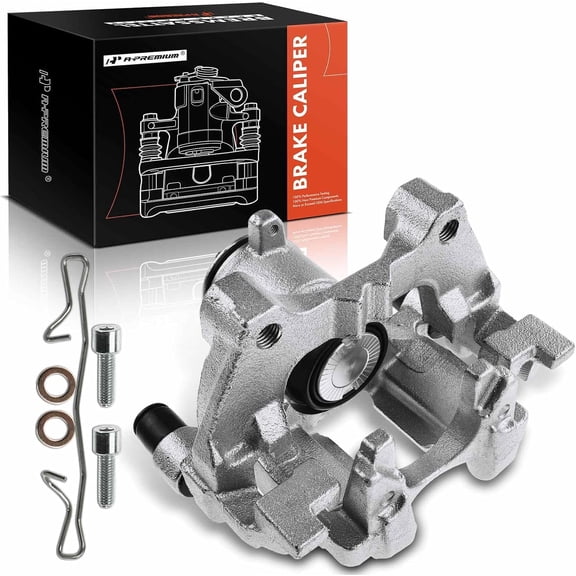 A-Premium Disc Brake Caliper Assembly with Bracket Compatible with Select Audi, Seat &Volkswagen Models - A3, A3 Quattro, A3 Sportback e-tron, Q2, TT Quattro, Ateca, e-Golf, Golf, Jetta - Rear Driver