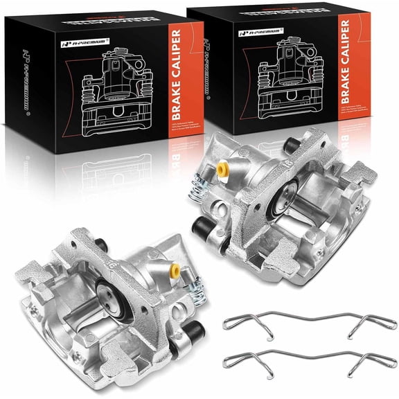 A-Premium Disc Brake Caliper Assembly with Bracket Compatible with Select Ford and Mazda Models - C-Max 2013-2018, Escape 2013-2016, 3, 3 Sport - Rear Left and Right, Driver and Passenger Side