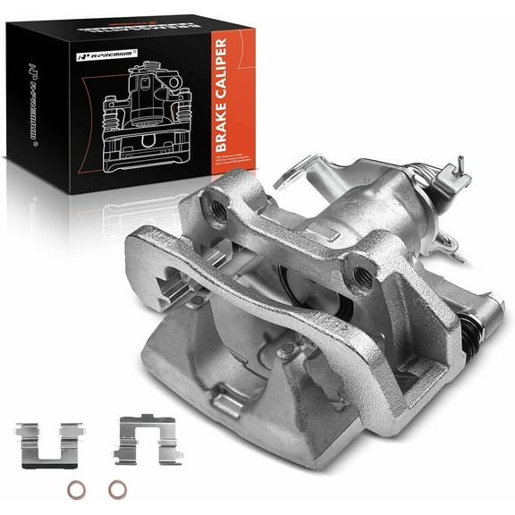 A-Premium Disc Brake Caliper Assembly with Bracket Compatible with Select Ford Models - For Mustang 2015-2020 L4 2.3L, 2015-2017 V6 3.7L - Rear Right Passenger Side