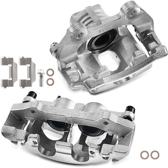 A-Premium Disc Brake Caliper Assembly with Bracket Compatible with Select GMC, Buick, Saturn, Chevy and Cadillac Models - Acadia (Limited), Enclave, Outlook, Traverse, XTS - Rear Driver and Passenger