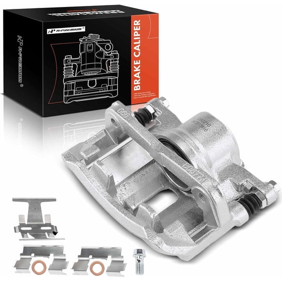 A-Premium Disc Brake Caliper Assembly with Bracket Compatible with Select Honda Models - Accord 1990-1993, L4 2.2L, with 10 mm Mounting Holes - Front Right Passenger Side